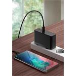 Baseus GaN Mini rychlo nabíjecí adaptér USB + 2x Type-C 120W EU + kabel Xiaobai Type-C/Type-C 100W 1m bílá