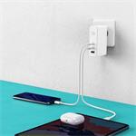 Baseus GaN Mini rýchlonabíjací adaptér USB 2x Type-C 120W EÚ kábel Xiaobai Type-C/Type-C 100W 1m biely