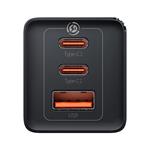 Baseus GaN5 Pro rýchlonabíjací adaptér 2x USB-C + USB-A 65W čierny