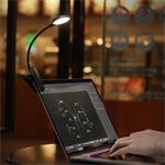 Baseus LED lampa na čtení s klipem, šedá