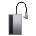 Baseus Magic multifunkčný 6-portový USB-C HUB 100W PD s výsuvným klipom sivý