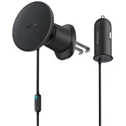 Baseus Magnetický držiak do mriežky s nabíjačkou USB-C 15W+25W čierny