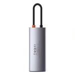 Baseus Metal Gleam Series 5in1 HUB USB-C (USB-C PD 100W, 3* USB 3.0, HDMI) sivá
