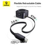 Baseus PicoGo Series Qi2 67W kompatibilná s MagSafe bezdrôtová nabíjačka 2 v 1 čierna
