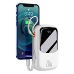 Baseus Qpow Pro Digitálny displej Rýchle nabíjanie Power Bank 20000mAh 20W iP White