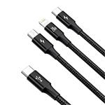 Baseus Rapid Series nabíjací/datový kábel 3v1 USB-C/ (microUSB Lightning PD 20W USB-C) 1,5 m čierny