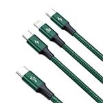 Baseus Rapid Series Nabíjací/Dátový kábel 3v1 USB-C/ (microUSB Lightning PD 20W USB-C) 1,5 m zelený