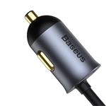 Baseus rychlo nabíječka do auta s prodlužovacím kabelem 3x USB-A, 1x Type-C 120W šedá