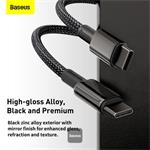 Baseus rychlonabíjecí / datový kabel USB-C na USB-C 100W 2m, černá