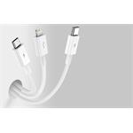Baseus Superior 3v1 USB/microUSB, Lightning, USB-C 1,5 m 3,5 A biely dátový kábel
