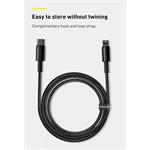 Baseus Tungsten Gold Rýchlonabíjací / dátový kábel USB-C na Lightning PD 20W 1m, čierny