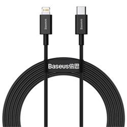 Baseus Tungsten Gold Rýchlonabíjací / dátový kábel USB-C na Lightning PD 20W 2m, čierny