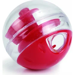 Beeztees Míček na pamlsky pro kočky plastový červený Twirly 5,5cm