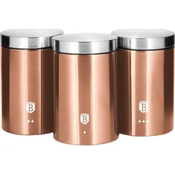 BerlingerHaus 3dílná sada dóz na potraviny Rosegold Metallic Line, 18 cm