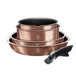 BerlingerHaus 9-dielna súprava riadu s odnímateľnou rukoväťou Rosegold Metallic Line