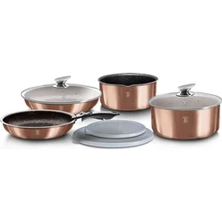 BerlingerHaus 9-dielna súprava riadu s odnímateľnou rukoväťou Rosegold Metallic Line