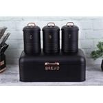 BerlingerHaus Black Rose Collection Box na chlieb a potraviny, 4 ks