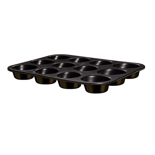 BerlingerHaus Forma na muffiny s mramorovým povrchem 12 ks Shiny Black Collection, 35 x 26,5 x 3 cm