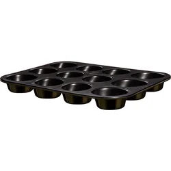 BerlingerHaus Forma na muffiny s mramorovým povrchom 12 ks Shiny Black Collection, 35 x 26,5 x 3 cm