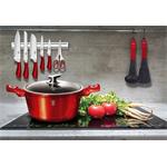 BerlingerHaus Kastrol s mramorovým povrchem a poklicí Burgundy Metallic Line, 20 cm