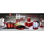 BerlingerHaus Kastrol s mramorovým povrchem a poklicí Burgundy Metallic Line, 20 cm