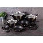 BerlingerHaus Kastrol s mramorovým povrchem Shiny Black Collection 2 poklice, 28 cm