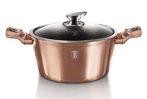 BerlingerHaus Kastról s mramorovým povrchom a pokrievkou Rosegold Metallic Line, 24 cm