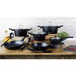 BerlingerHaus Kastrol s poklicí s mramorovým povrchem Black Silver Collection, 24 cm