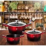 BerlingerHaus Kastról s pokrievkou s mramorovým povrchom Black Burgundy Metallic Line, 24 cm