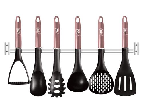 BerlingerHaus Kuchynské náčinie s držiakom na stenu 7 kusov I-Rose Edition