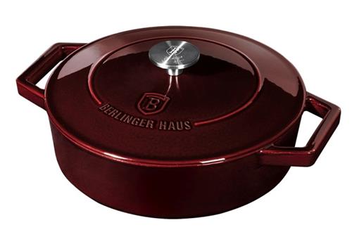 BerlingerHaus Litinový pekáč s poklicí se smaltovaným povrchem poklicí Burgundy Line, 26 cm