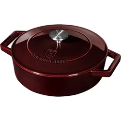 BerlingerHaus Litinový pekáč s poklicí se smaltovaným povrchem poklicí Burgundy Line, 26 cm