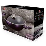 BerlingerHaus Nízký kastrol s mramorovým povrchem a poklicí Purple Eclipse Collection, 24 cm