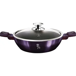 BerlingerHaus Nízký kastrol s mramorovým povrchem a poklicí Purple Eclipse Collection, 28 cm