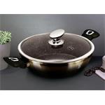 BerlingerHaus Nízký kastrol s mramorovým povrchem a poklicí Shiny Black Collection, 28 cm