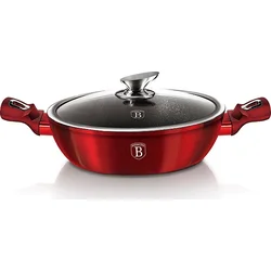 BerlingerHaus Okrúhly pekáč s mramorovým povrchom a pokrievkou Burgundy Metallic Line, 28 cm