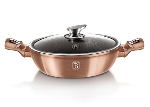 BerlingerHaus Okrúhly pekáč s mramorovým povrchom a vekom Rosegold Metallic Line, 28 cm