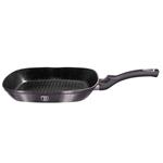 BerlingerHaus Pánev grilovací s mramorovým povrchem a poklicí Carbon PRO Line, 28 cm