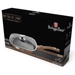 BerlingerHaus Pánev grilovací s mramorovým povrchem a poklicí Rosegold Metallic Line, 28 cm