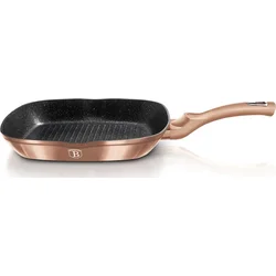 BerlingerHaus Pánev grilovací s mramorovým povrchem Rosegold Metallic Line, 28 cm