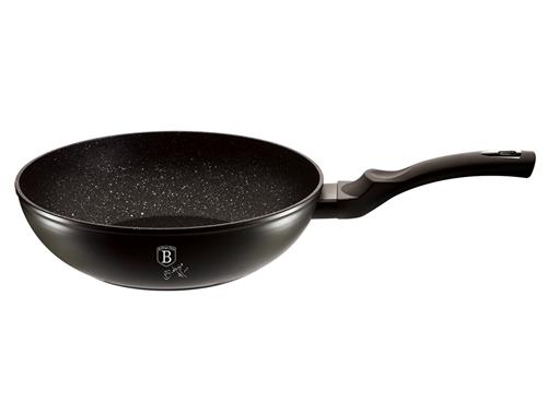 BerlingerHaus Pánev WOK s mramorovým povrchem Black Silver Collection, 28 cm