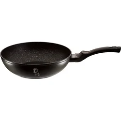 BerlingerHaus Pánev WOK s mramorovým povrchem Black Silver Collection, 28 cm