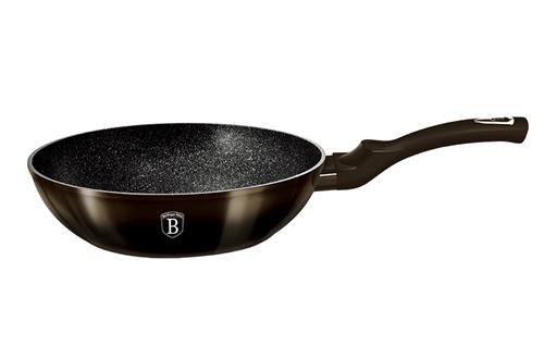 BerlingerHaus Pánev WOK s mramorovým povrchem Shiny Black Collection, 28 cm