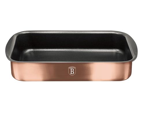 BerlingerHaus Pečicí plech hluboký s titanovým povrchem Rosegold Metallic Line, 35 x 27 x 6,5 cm