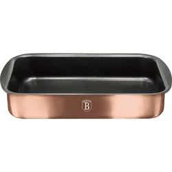 BerlingerHaus Pečicí plech hluboký s titanovým povrchem Rosegold Metallic Line, 35 x 27 x 6,5 cm