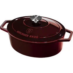 BerlingerHaus Pekáč litinový s poklicí Burgundy Line, 37 x 27 cm