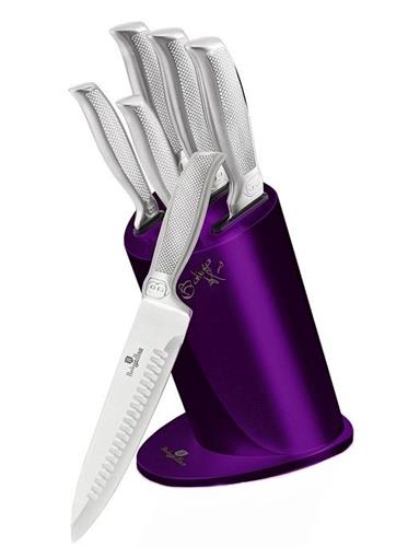 BerlingerHaus Sada nožov v stojane Royal Purple Metallic Line Kikoza Collection, 6 ks