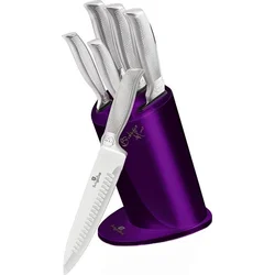 BerlingerHaus Sada nožov v stojane Royal Purple Metallic Line Kikoza Collection, 6 ks