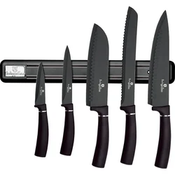 BerlingerHaus Sada nožů s magnetickou lištou Carbon PRO Line, 6 ks