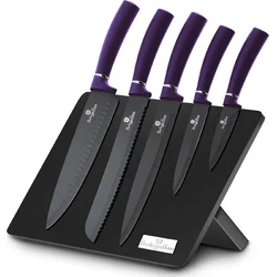 BerlingerHaus Sada nožů s magnetickým stojanem Purple Metallic Line, 6 ks